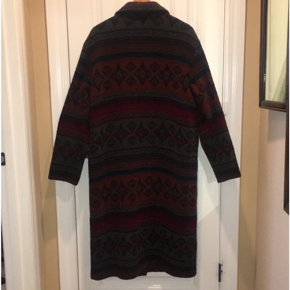 WOOLRICH XL Navaho Aztec Blanket Coat Snap Closure Down Front Double pockets - Picture 12 of 16